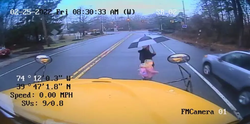 Two Almost Hit as Car Passes Stopped School Bus in Waretown NJ