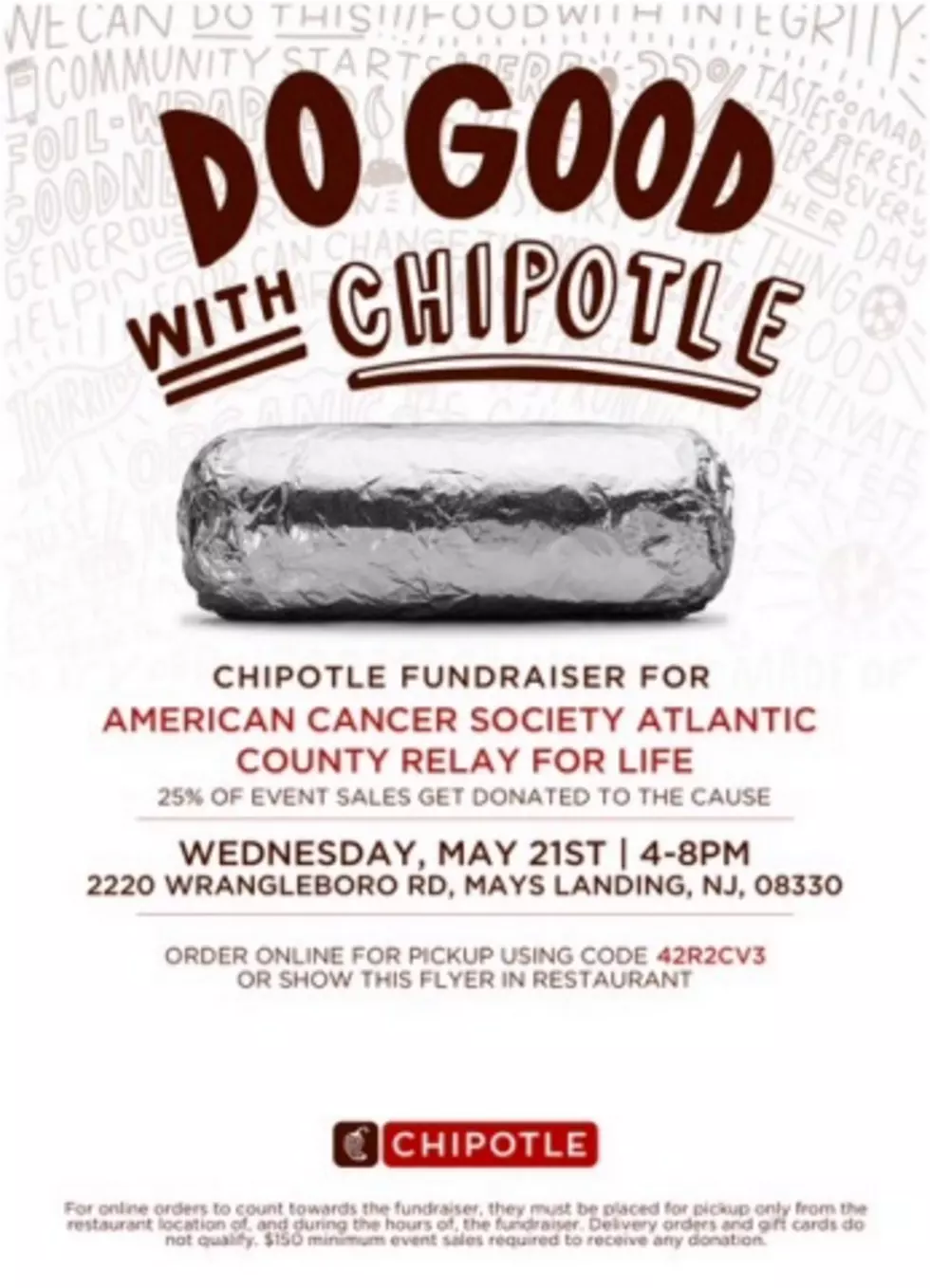 Stick a Fork in Cancer feat. Chipotle @ Mays Landing!